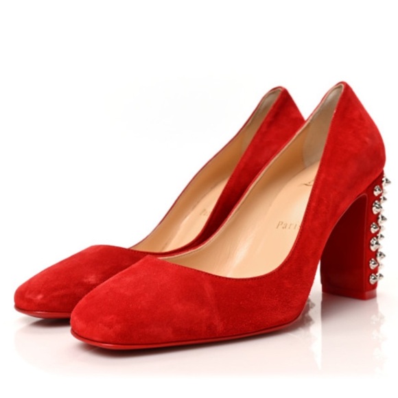 Christian Louboutin Veau Velours Donna Stud Spikes 85 Pumps – Size 39.5 - Picture 5 of 12